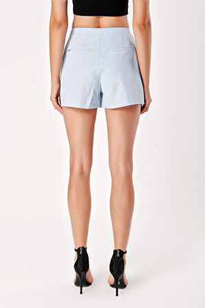 Açık Mavi Mini şort etek 11106 | S