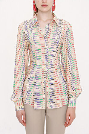 Bej Dar kesim gömlek 10811 | S