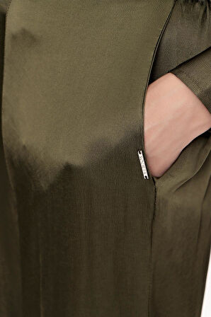 Haki Beli lastikli bol kesim pantolon 41621 | S