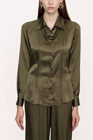 Haki Dar kesim gömlek 10766 | S