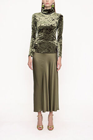 Yeşil Balıkçı yaka bluz 19842 | S