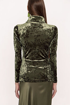 Yeşil Balıkçı yaka bluz 19842 | S