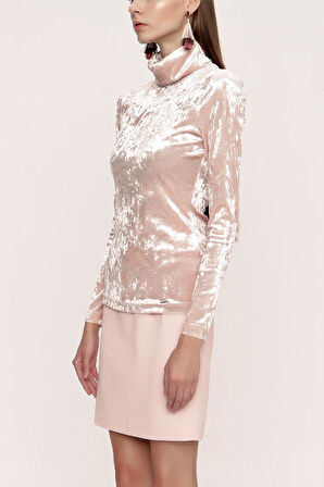 Bej Balıkçı yaka bluz 19842 | M