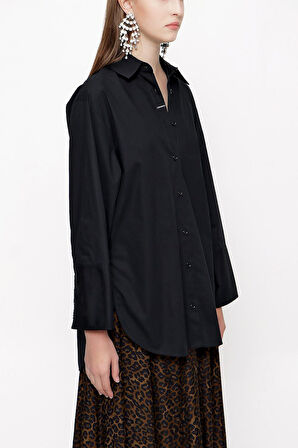 Siyah Bol kesim gömlek 10810 | L