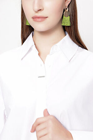 Beyaz Bol kesim gömlek 10810 | L