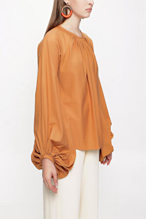 Tarçın Kolları büzgülü bluz 19833 | L