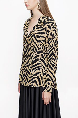 Koyu Bej Bol kesim gömlek 10814 | L