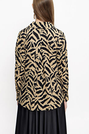 Koyu Bej Bol kesim gömlek 10814 | L