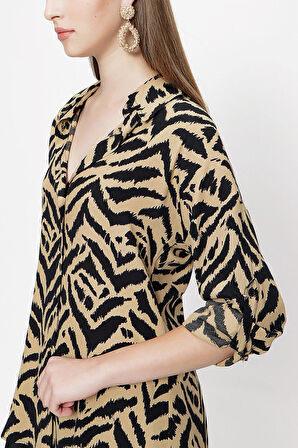 Koyu Bej Bol kesim gömlek 10814 | L