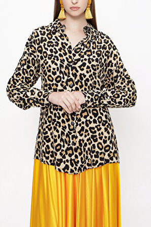 Bej Vizon Bol kesim gömlek 10814 | S