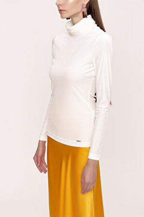 Beyaz Balıkçı yaka bluz 19842 | XS