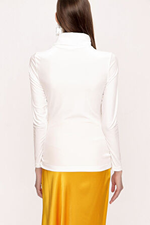 Beyaz Balıkçı yaka bluz 19842 | XS