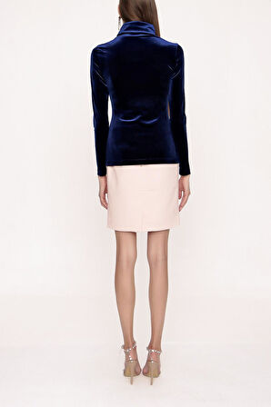 Lacivert Balıkçı yaka bluz 19842 | XS