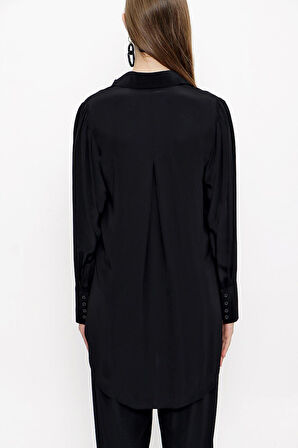 Siyah Bol kesim gömlek 10761 | S