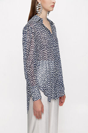 Desenli Bol kesim gömlek 10761 | L