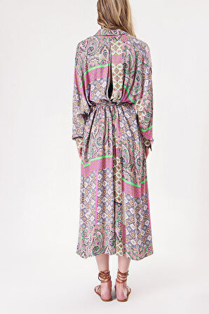 Pembe Bol kesim gömlek elbise 94058 | M