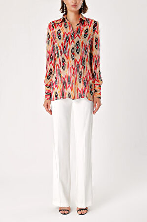 Degrade Baskılı şifon gömlek 10819 | L