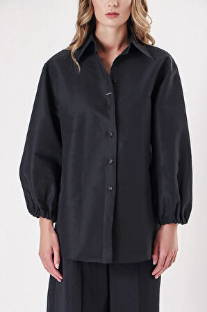 Siyah Bol kesim gömlek 10820 | L