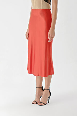 Kırmızı Beli lastikli  etek 81248 | M