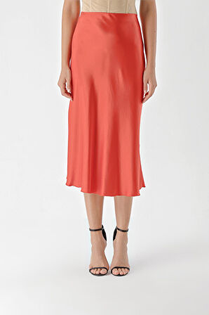 Kırmızı Beli lastikli  etek 81248 | S