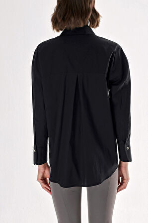 Siyah Bol kesim gömlek 10824 | L