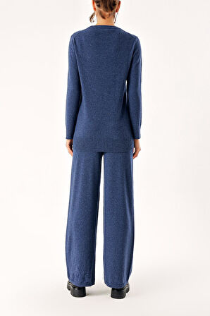 Lacivert Triko pantolon ve kazak suit 28859 | M