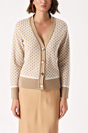 Devetüyü Desenli triko hırka 28863 | S