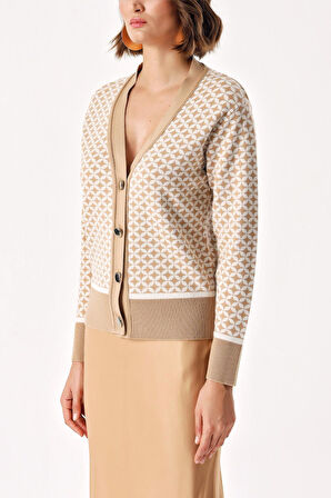 Devetüyü Desenli triko hırka 28863 | S