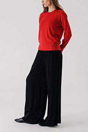 Kırmızı Bisiklet yaka yün triko kazak 28868 | L