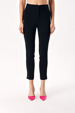 Siyah Beş cep boru paça  pantolon 41643 | S