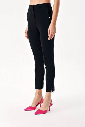 Siyah Beş cep boru paça  pantolon 41643 | S