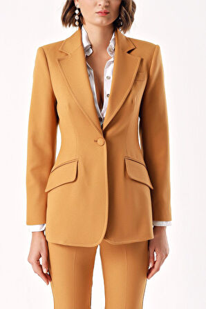 Bej Klasik blazer ceket 61171 | S
