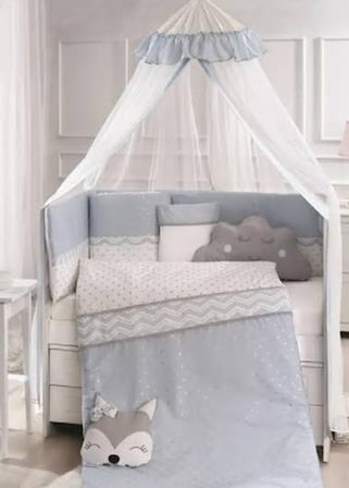 Momishop Fox Park Yatak Uyku Seti Mavi 70x120