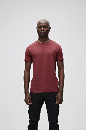 Bad Bear O-Neck T-Shirt Bordo Basic Erkek Tişört 