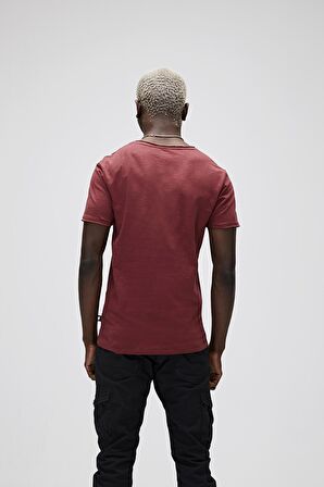Bad Bear O-Neck T-Shirt Bordo Basic Erkek Tişört 