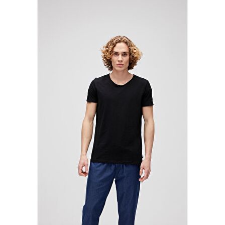Bad Bear V-Neck T-Shirt Siyah Basic Erkek Tişört