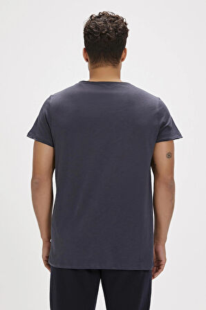 Bad Bear V-Neck T-Shirt Antrasit Basic Erkek Tişört