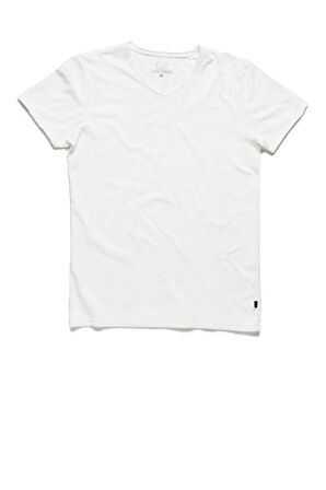 Bad Bear V-Neck T-Shirt Off-White Beyaz Basic Erkek Tişört