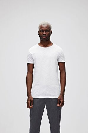 Bad Bear O-Neck T-Shirt Off-White Beyaz Basic Erkek Tişört 