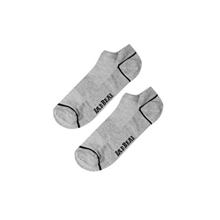 Cross Ankle Gri Melanj Unisex Kısa Çorap