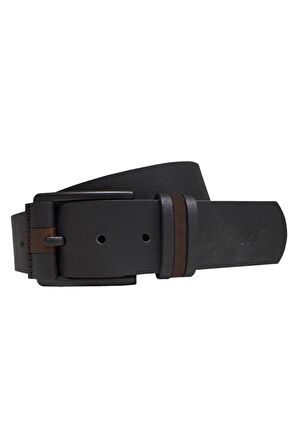 Gentle Belt Siyah Deri Erkek Kemer