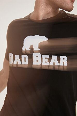 Bear Tee T-Shirt Siyah Logo Baskılı Erkek Tişört 