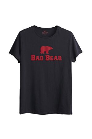 Bear Tee T-Shirt Antrasit Logo Baskılı Erkek Tişört 