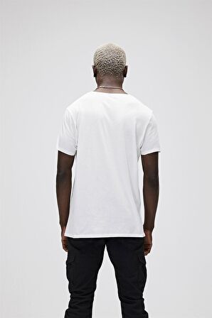 Bear Tee T-Shirt Off-White Beyaz Logo Baskılı Erkek Tişört 