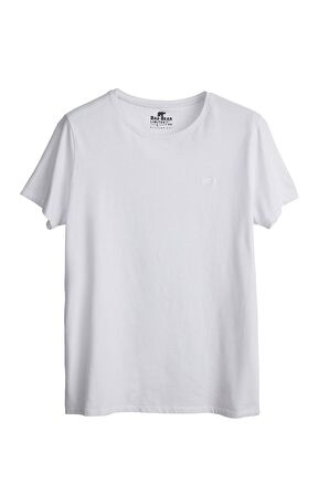 Solid T-Shirt Beyaz Basic Erkek Tişört 