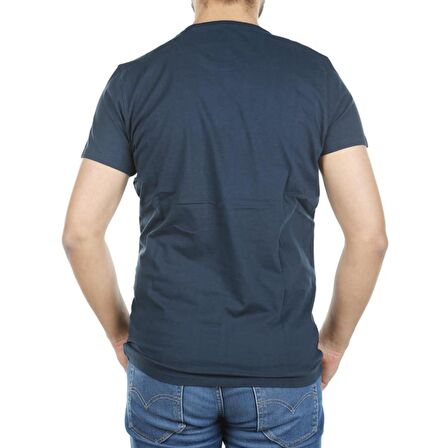 Solid T-Shirt Lacivert Basic Erkek Tişört 