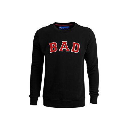 BAD BEAR ERKEK O YAKA SWEATSHIRT 19.02.12.003 BAD CONVEX  SİYAH-S