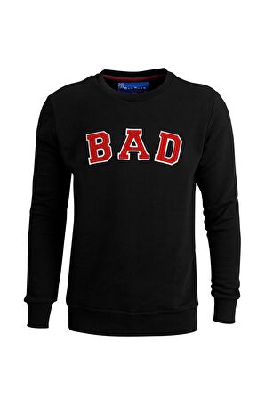 BAD BEAR ERKEK O YAKA SWEATSHIRT 19.02.12.003 BAD CONVEX  SİYAH-XL