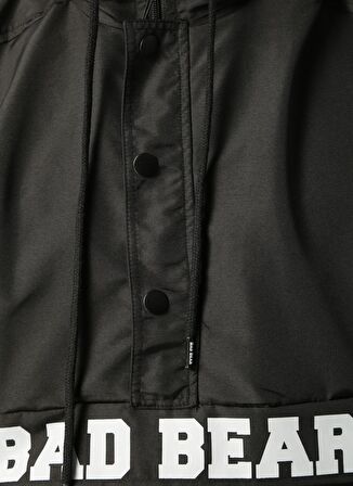 Hurricane Windbreaker Siyah Kanguru Cep Erkek Rüzgarlık