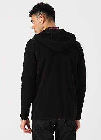 Bad Bear Kapüşonlu  Siyah Erkek Şardonlu Sweatshirt 19.02.27.027DEFENCE HALF-ZIP